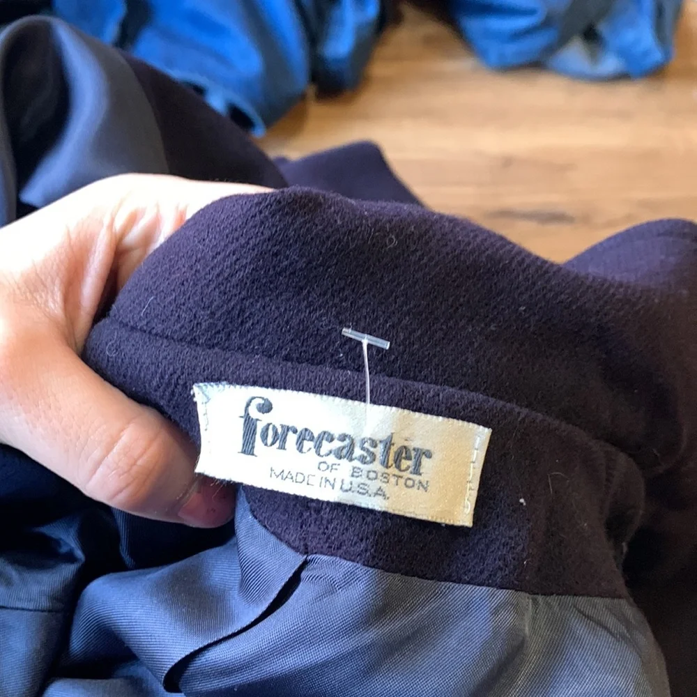 Vintage Forecaster of Boston Retro Dark Purple Trench Coat - Picture 3 of 6